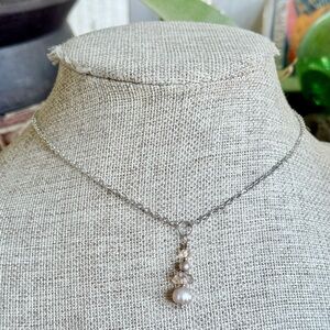 Dainty Smoky Quartz & Pearl Choker